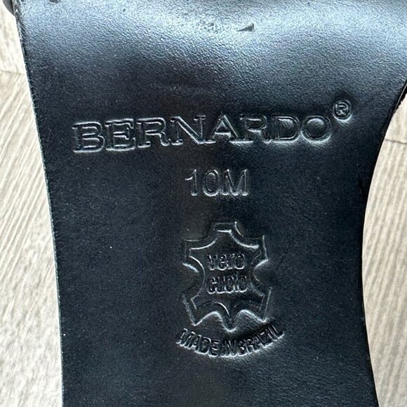 Bernardo Blythe Sandals Womens 10M Ankle Strap Chunky Heel Velvety suede Black - Picture 11 of 13